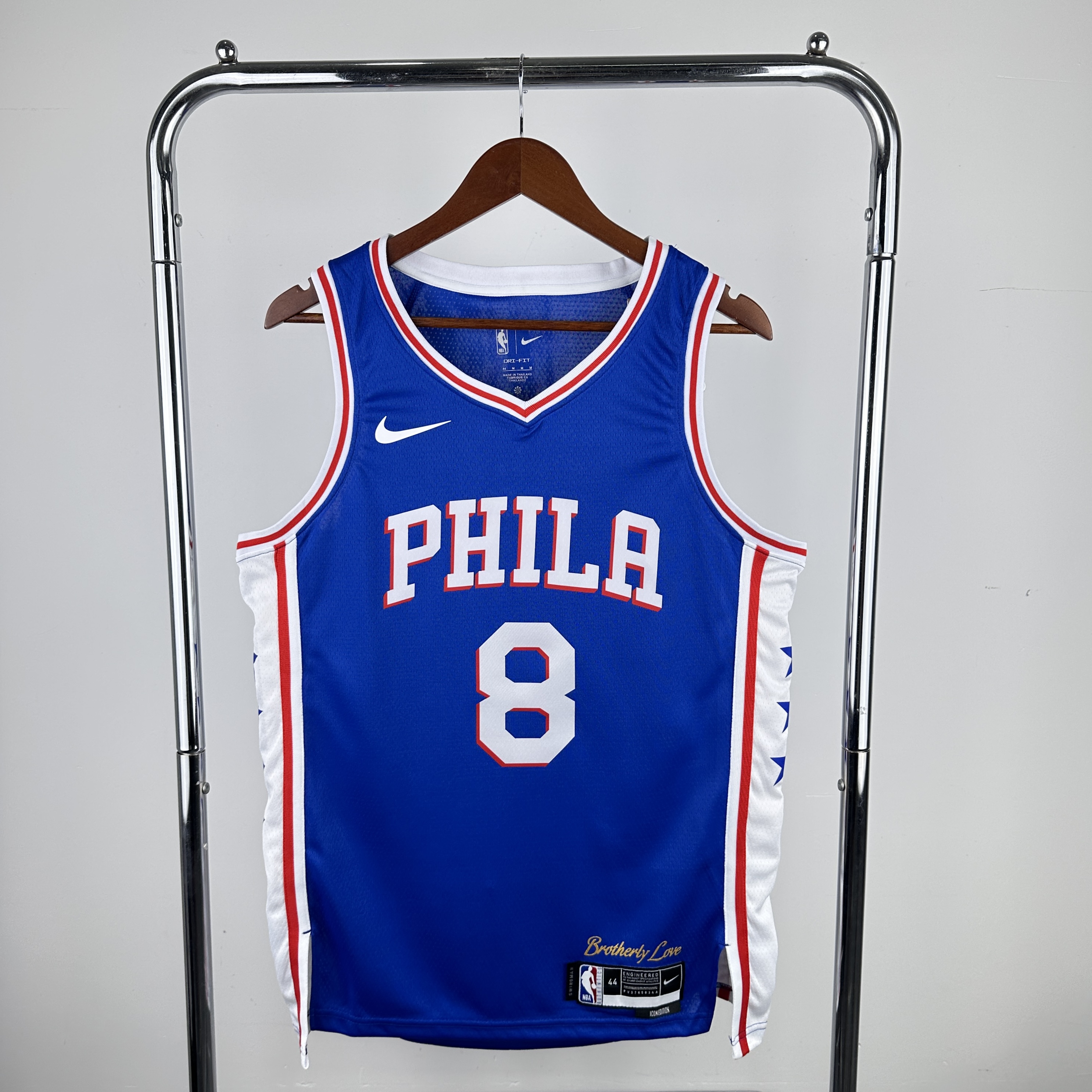Men Philadelphia 76ers 8 George Blue Seasons Nike 2024 NBA Jersey